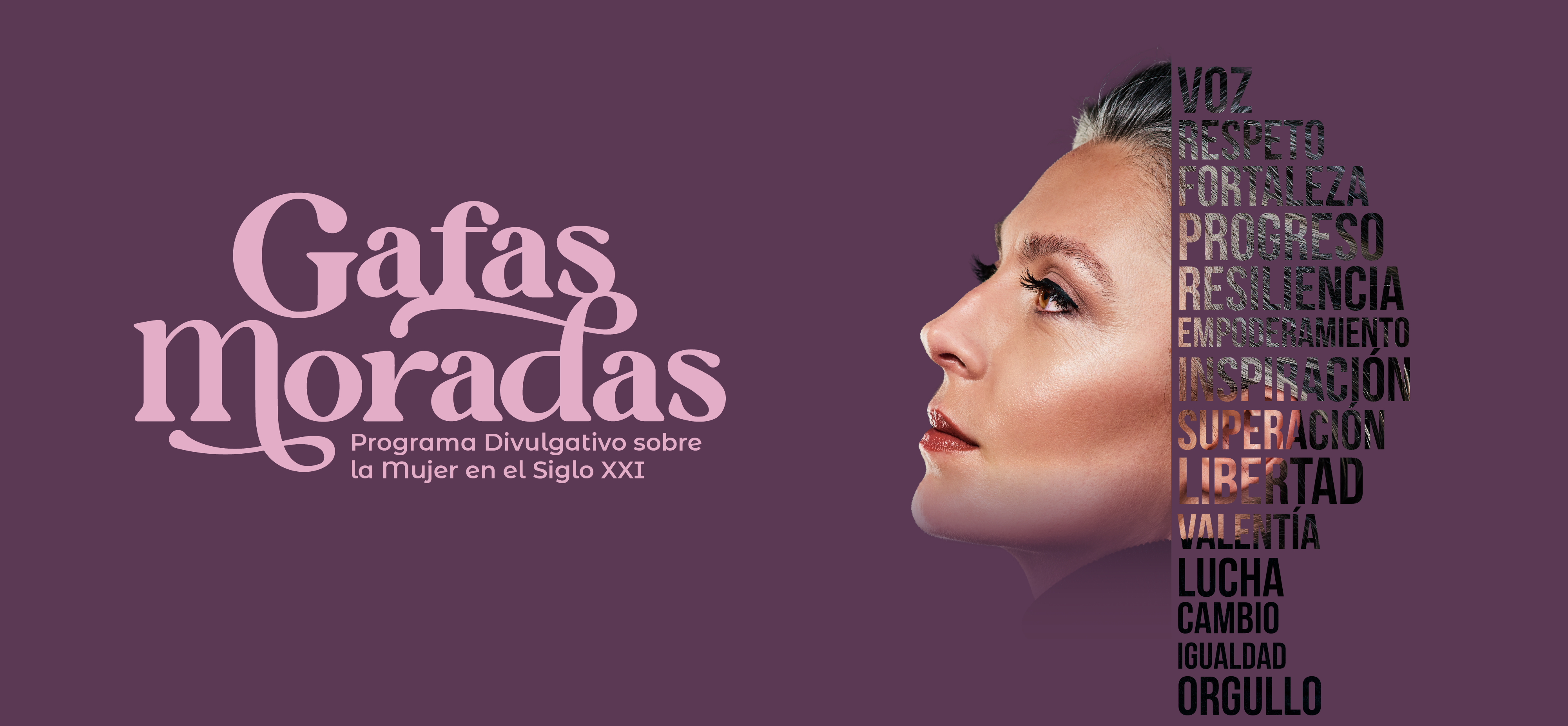 Cabecera gafas moradas